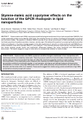 Cover page: Styrene-maleic acid copolymer effects on the function of the GPCR rhodopsin in lipid nanoparticles