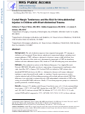 Cover page: Costal Margin Tenderness and the Risk for Intraabdominal Injuries in Children With Blunt Abdominal Trauma