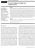 Cover page: Food web complexity and higher-level ecosystem services