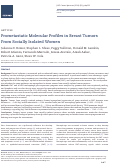 Cover page: Prometastatic Molecular Profiles in Breast Tumors From Socially Isolated Women