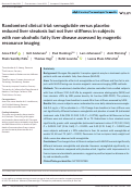 Cover page: Randomised clinical trial: semaglutide versus placebo reduced liver steatosis but not liver stiffness in subjects with non‐alcoholic fatty liver disease assessed by magnetic resonance imaging