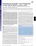 Cover page: Photoenhanced metastable c-axis electrodynamics in stripe-ordered cuprate La<sub>1.885</sub>Ba<sub>0.115</sub>CuO<sub>4</sub>.