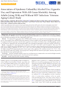 Cover page: Association of Syndemic Unhealthy Alcohol Use, Cigarette Use, and Depression With All-Cause Mortality Among Adults Living With and Without HIV Infection: Veterans Aging Cohort Study.