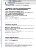 Cover page: Physical Activity Modifies the Association between Dietary Protein and Lean Mass of Postmenopausal Women