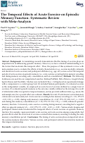 Cover page: The Temporal Effects of Acute Exercise on Episodic Memory Function: Systematic Review with Meta-Analysis