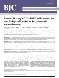 Cover page: Phase I/II study of 131I-MIBG with vincristine and 5 days of irinotecan for advanced neuroblastoma