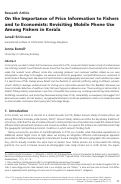 Cover page: On the Importance of Price Information to Fishers and to Economists: Revisiting Mobile Phone Use Among Fishers in Kerala