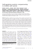 Cover page: Self-regulation predicts companionship in children with autism