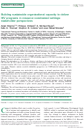 Cover page: Building sustainable organizational capacity to deliver HIV programs in resource-constrained settings: stakeholder perspectives