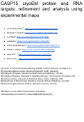 Cover page: CASP15 cryo‐EM protein and RNA targets: Refinement and analysis using experimental maps