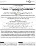 Cover page: The Impact of COVID‐19 on Psychotherapy Participation Among Individuals With Posttraumatic Stress Disorder Enrolled in Treatment Research