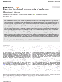 Cover page: Dissecting the clinical heterogeneity of early-onset Alzheimer’s disease