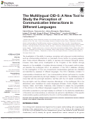 Cover page: The Multilingual CID-5: A New Tool to Study the Perception of Communicative Interactions in Different Languages