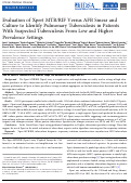 Cover page: Evaluation of Xpert MTB/RIF Versus AFB Smear and Culture to Identify Pulmonary Tuberculosis in Patients With Suspected Tuberculosis From Low and Higher Prevalence Settings