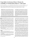 Cover page: Using Online Crowdsourced Data to Measure the Availability of Cannabis Home Delivery: A Pilot Study.