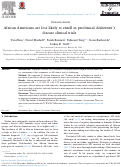 Cover page: African Americans are less likely to enroll in preclinical Alzheimer's disease clinical trials