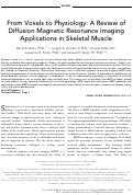 Cover page: From Voxels to Physiology: A Review of Diffusion Magnetic Resonance Imaging Applications in Skeletal Muscle.