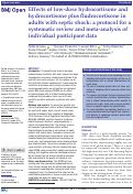 Cover page: Effects of low-dose hydrocortisone and hydrocortisone plus fludrocortisone in adults with septic shock: a protocol for a systematic review and meta-analysis of individual participant data