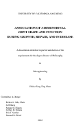 Cover page: Association of 3-dimensional joint shape and function during growth, repair, and in disease