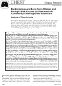 Cover page: Epidemiology and Long-term Clinical and Biologic Risk Factors for Pneumonia in Community-Dwelling Older Americans Analysis of Three Cohorts