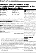 Cover page: Intensive glycemic control is not associated with fractures or falls in the ACCORD randomized trial.