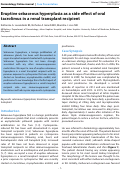 Cover page: Eruptive sebaceous hyperplasia as a side effect of oral tacrolimus in a renal transplant recipient