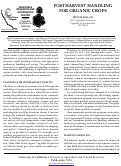 Cover page of Postharvest Handling for Organic Crops