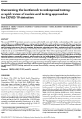 Cover page: Overcoming the bottleneck to widespread testing: A rapid review of nucleic acid testing approaches for COVID-19 detection