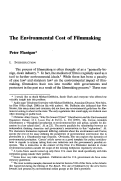 Cover page: The Environmental Cost of Filmmaking