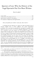 Cover page: Specters of Law: Why the History of the Legal Spectacle Has Not Been Written