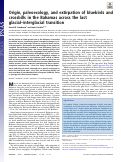 Cover page: Origin, paleoecology, and extirpation of bluebirds and crossbills in the Bahamas across the last glacial–interglacial transition