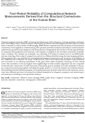 Cover page: Test–Retest Reliability of Computational Network Measurements Derived from the Structural Connectome of the Human Brain