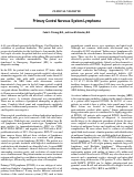 Cover page: Primary Central Nervous System Lymphoma