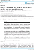 Cover page: MARCKS cooperates with NKAP to activate NF-kB signaling in smoke-related lung cancer