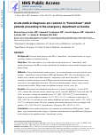 Cover page: Acute Medical Diagnoses Are Common in “Found Down” Adult Patients Presenting to the Emergency Department as Trauma