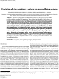 Cover page: Evolution of cis-regulatory regions versus codifying regions.