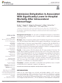 Cover page: Admission Dehydration Is Associated With Significantly Lower In-Hospital Mortality After Intracerebral Hemorrhage