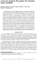 Cover page: A screen analysis procedure for seismic slope stability