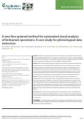 Cover page: A new fine‐grained method for automated visual analysis of herbarium specimens: A case study for phenological data extraction