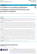 Cover page: Confidence in providing methadone maintenance treatment of primary care providers in Vietnam