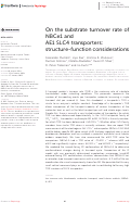 Cover page: On the substrate turnover rate of NBCe1 and AE1 SLC4 transporters: structure-function considerations.