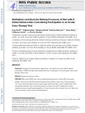 Cover page: Motivations and Decision Making Processes of Men With X-linked Retinoschisis Considering Participation in an Ocular Gene Therapy Trial