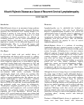 Cover page: Kikuchi-Fujimoto Disease as a Cause of Recurrent Cervical Lymphadenopathy