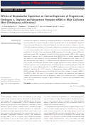 Cover page: Effects of Reproductive Experience on Central Expression of Progesterone, Oestrogen α, Oxytocin and Vasopressin Receptor mRNA in Male California Mice (Peromyscus californicus)