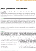 Cover page: The Use of Metabolomics in Population-Based Research