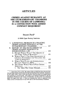 Cover page: Crimes against Humanity at the Extraordinary Chambers in the Courts of Cambodia: Is a Connection with Armed Conflict Required?