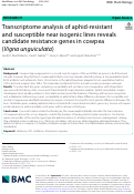 Cover page: Transcriptome analysis of aphid-resistant and susceptible near isogenic lines reveals candidate resistance genes in cowpea (Vigna unguiculata)