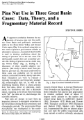 Cover page: Pine Nut Use in Three Great Basin Cases: Data, Theory, and a Fragmentary Material Record