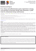 Cover page: Poor sleep and inflammatory gene expression among care partners of persons living with dementia: a pilot trial of a behavioral sleep intervention.