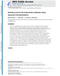 Cover page: Modeling Cell-to-Cell Communication Networks Using Response-Time Distributions